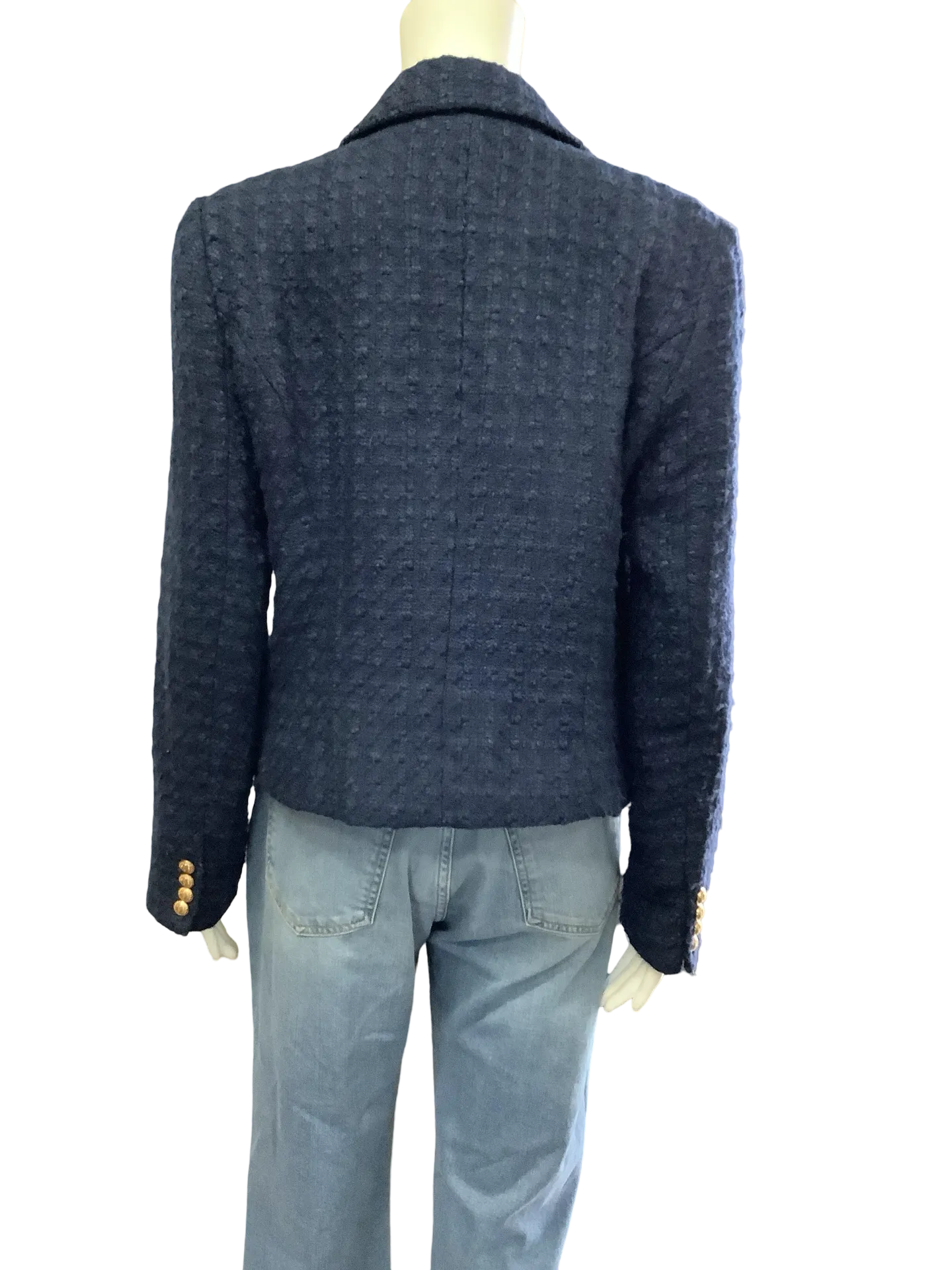 Sam Edelman Women's Tweed Open Jacket Blue Size: M