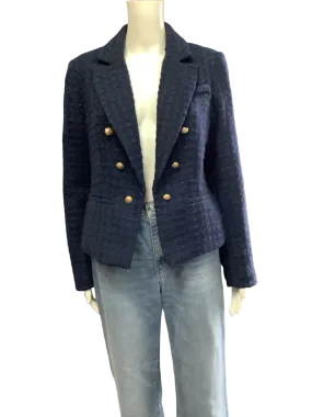 Sam Edelman Women's Tweed Open Jacket Blue Size: M