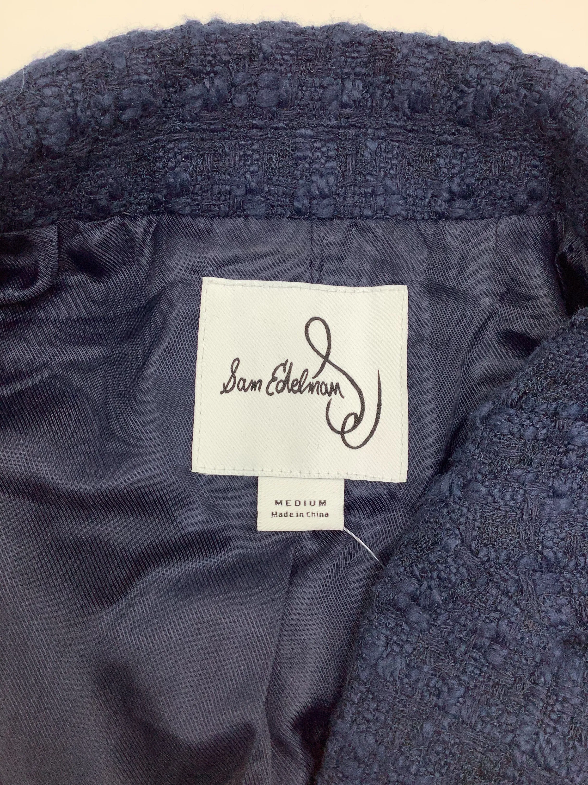 Sam Edelman Women's Tweed Open Jacket Blue Size: M