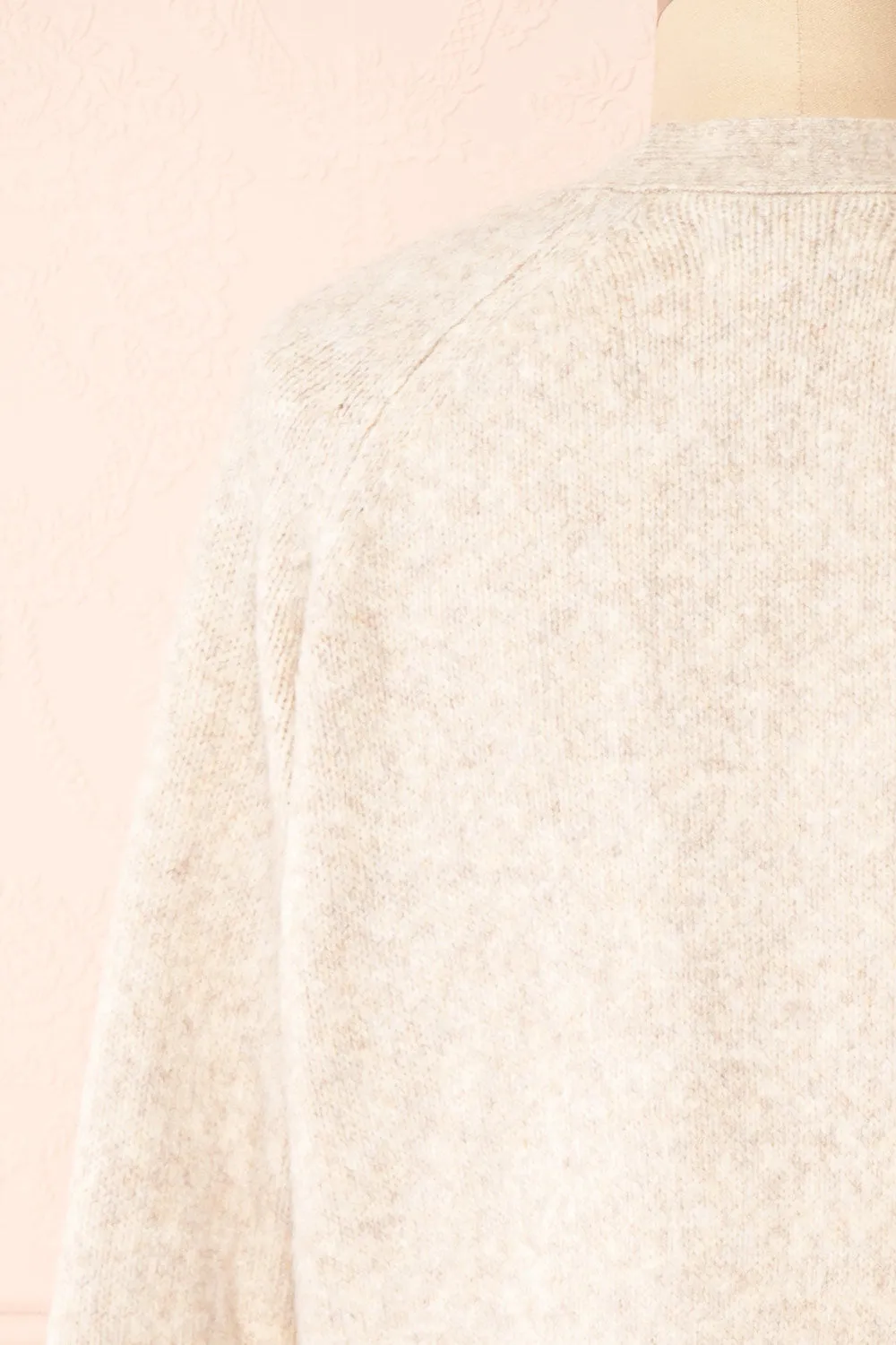 Sansia Beige | Soft V-Neck Cardigan