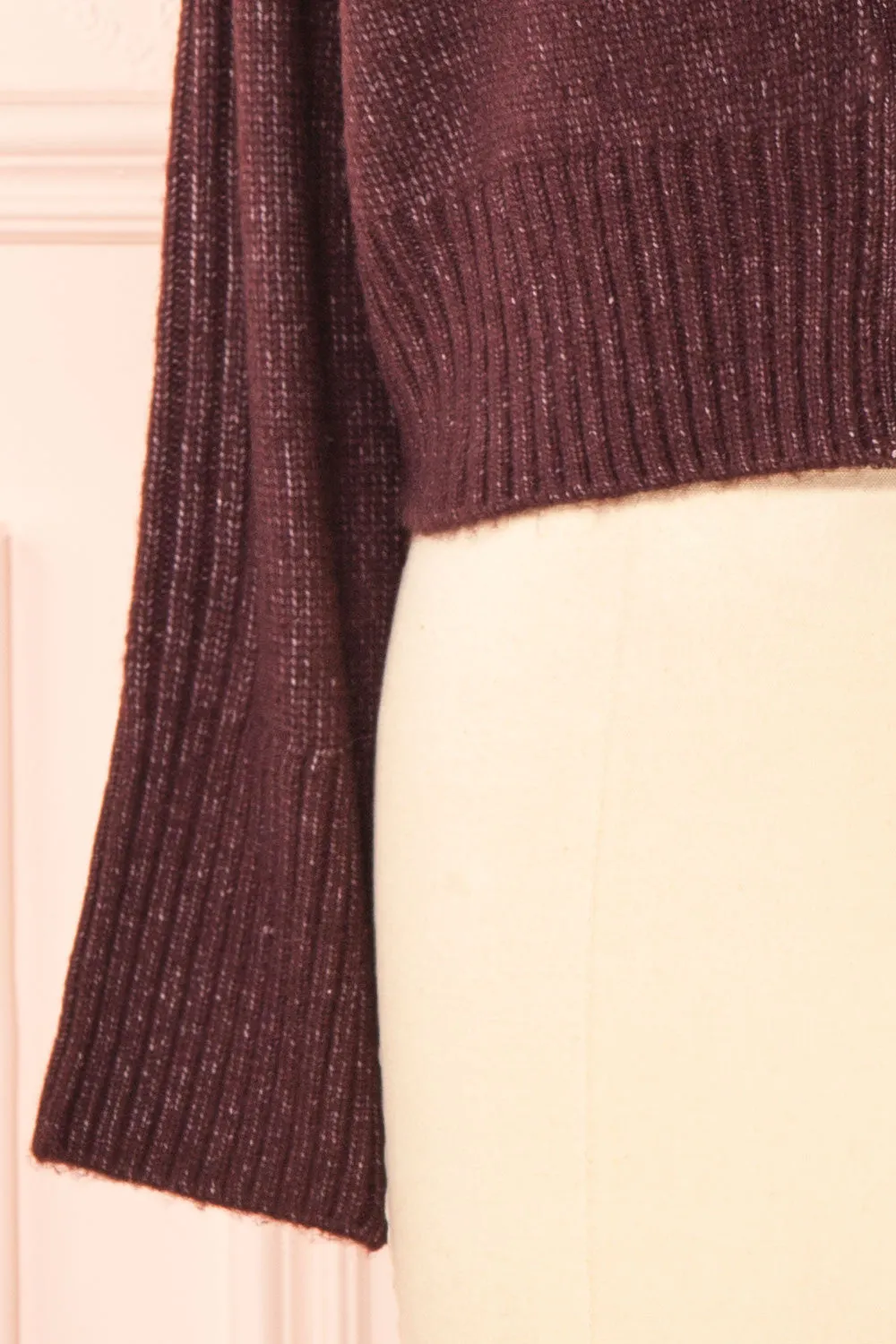 Sansia Wine | Soft V-Neck Cardigan