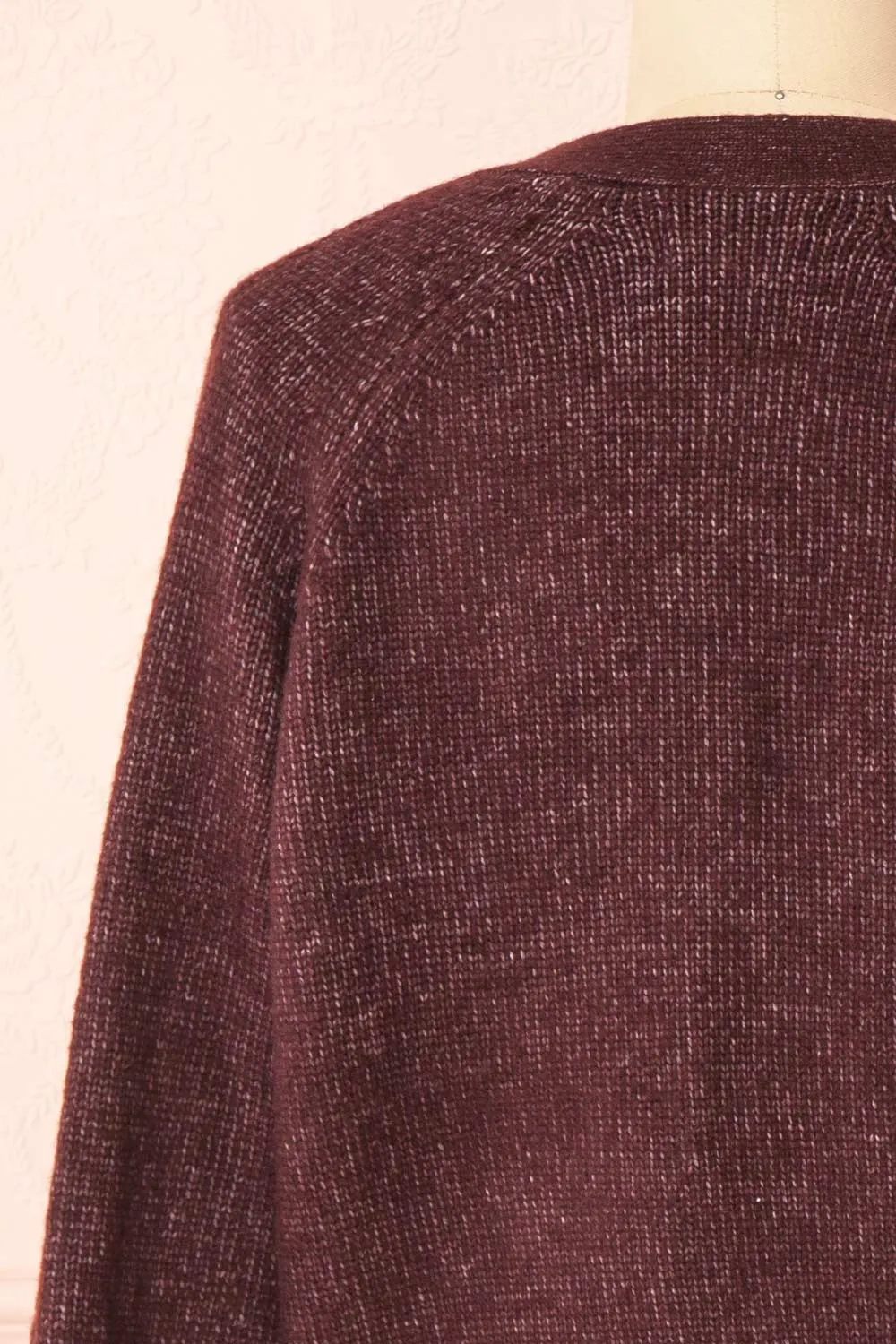 Sansia Wine | Soft V-Neck Cardigan