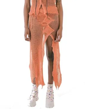 Sheer Linen Skirt - Orange
