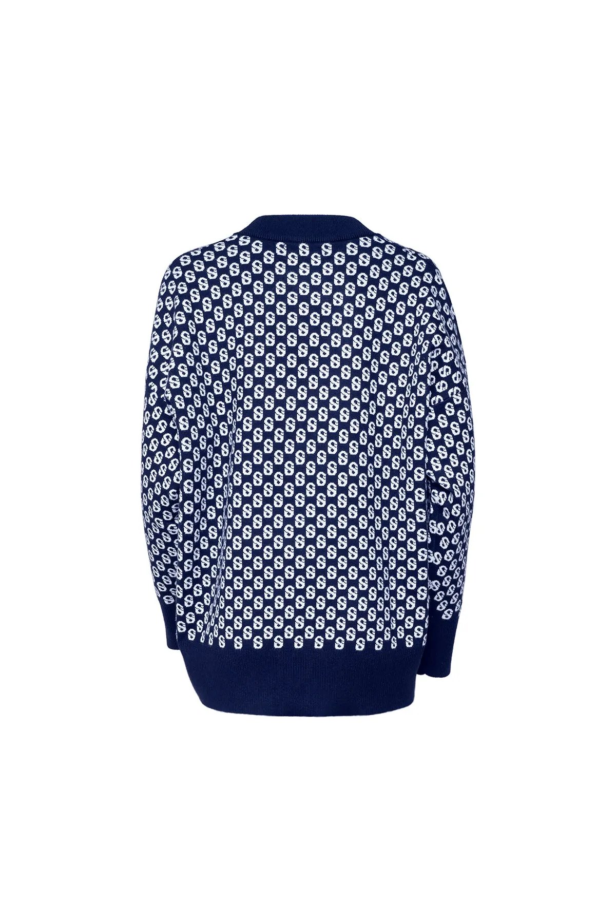 Signature Monogram Cardigan - Blue Depth