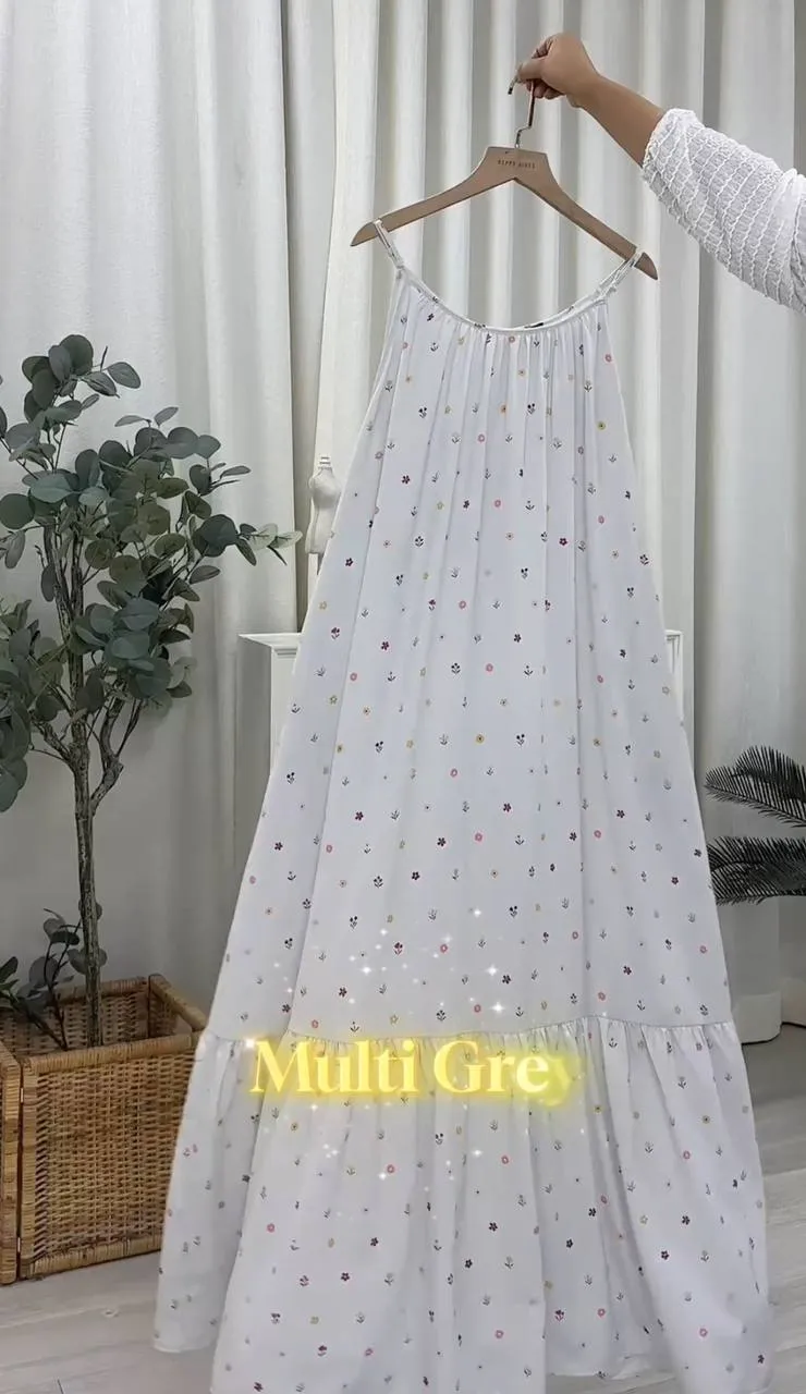 Slip On Printed Dress Adjustable Strap