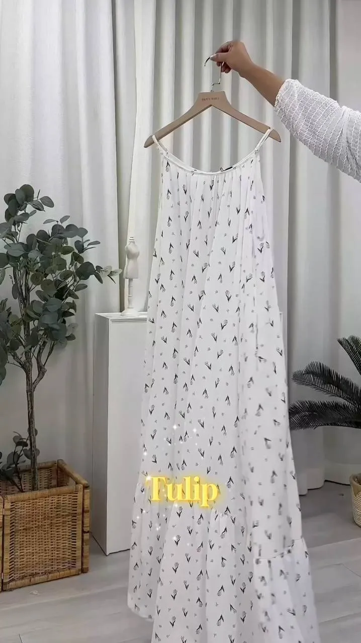 Slip On Printed Dress Adjustable Strap