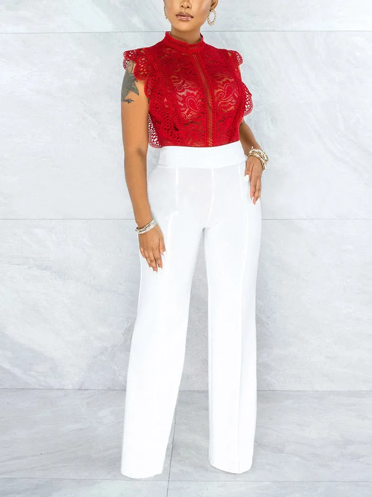 Solid High Waist Pants