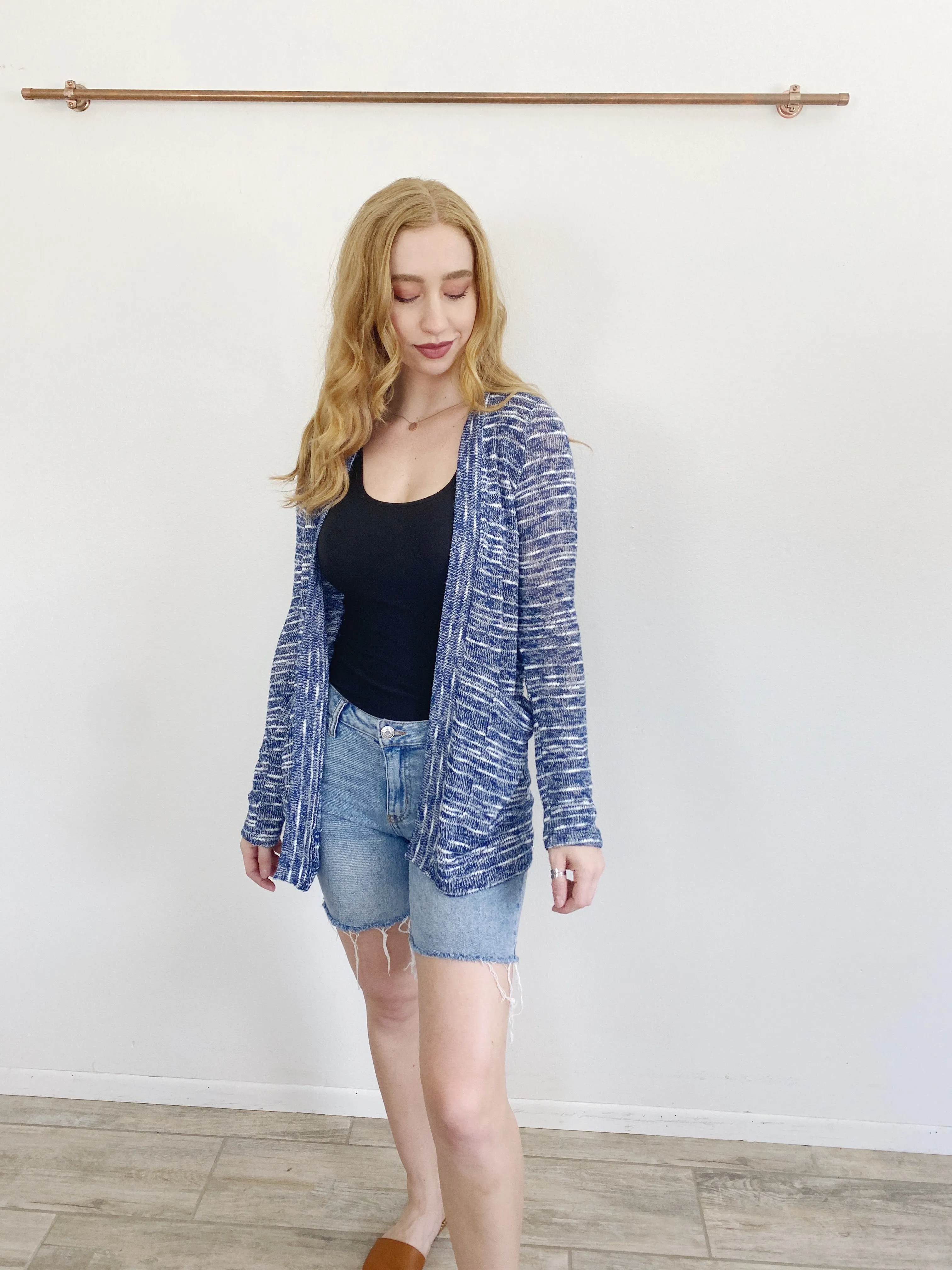 Spendid Knit Navy Cardigan Sweater Small