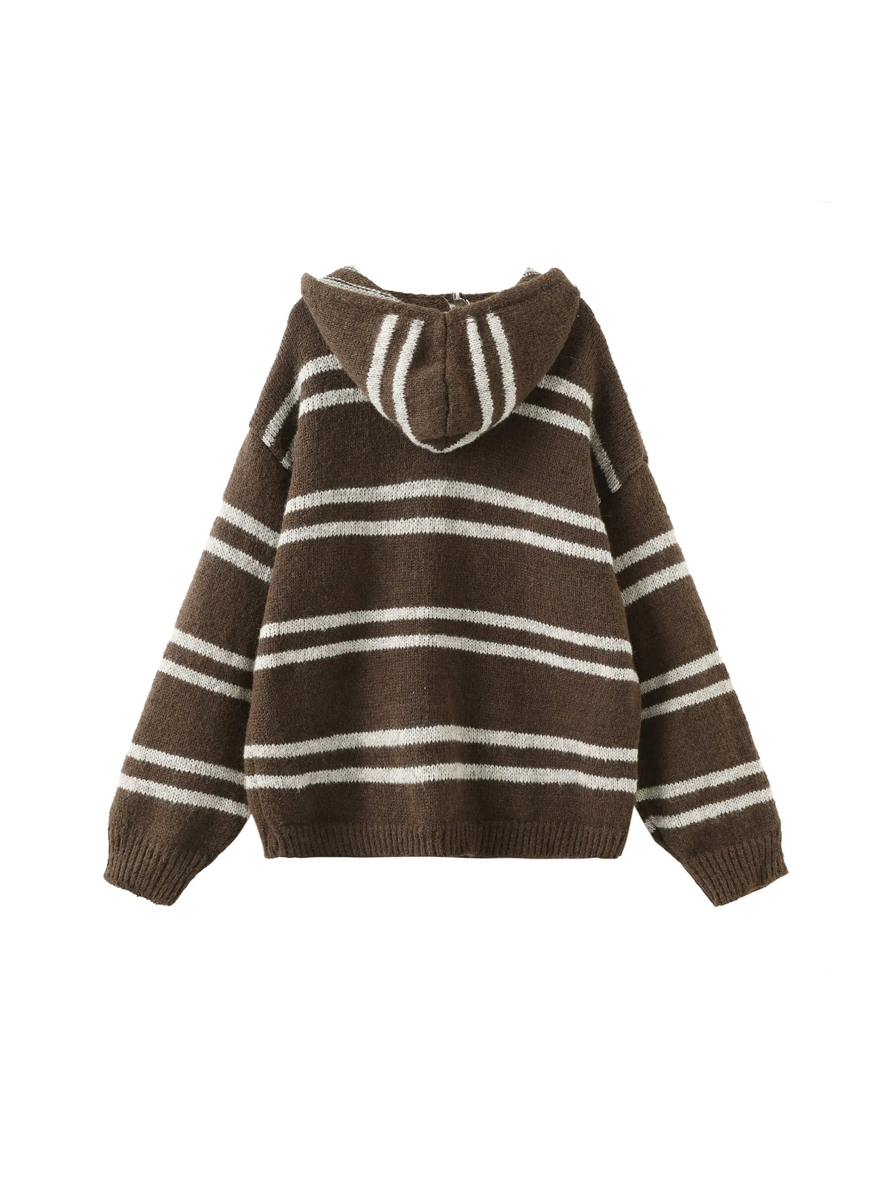 Striped Hooded Cardigan