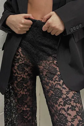 TastyHottie - High Waist Patchwork Lace Hollow Out Long Pants
