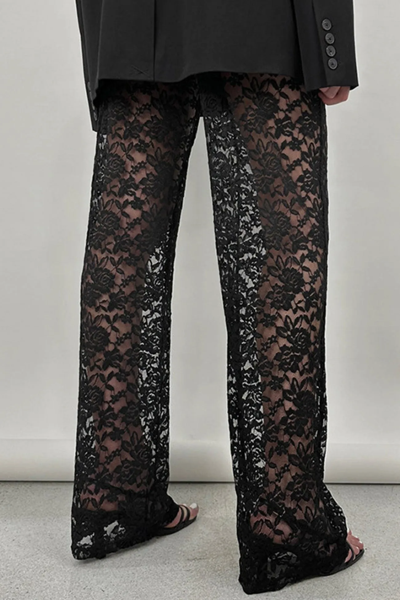 TastyHottie - High Waist Patchwork Lace Hollow Out Long Pants