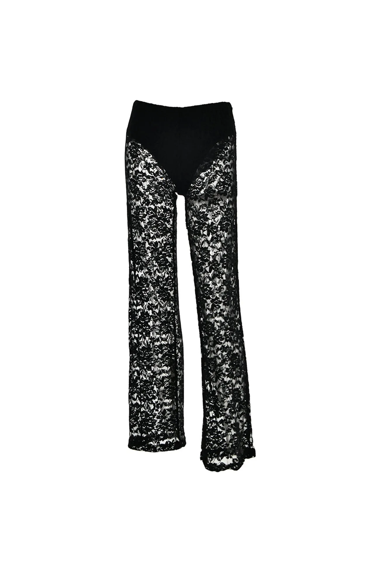 TastyHottie - High Waist Patchwork Lace Hollow Out Long Pants