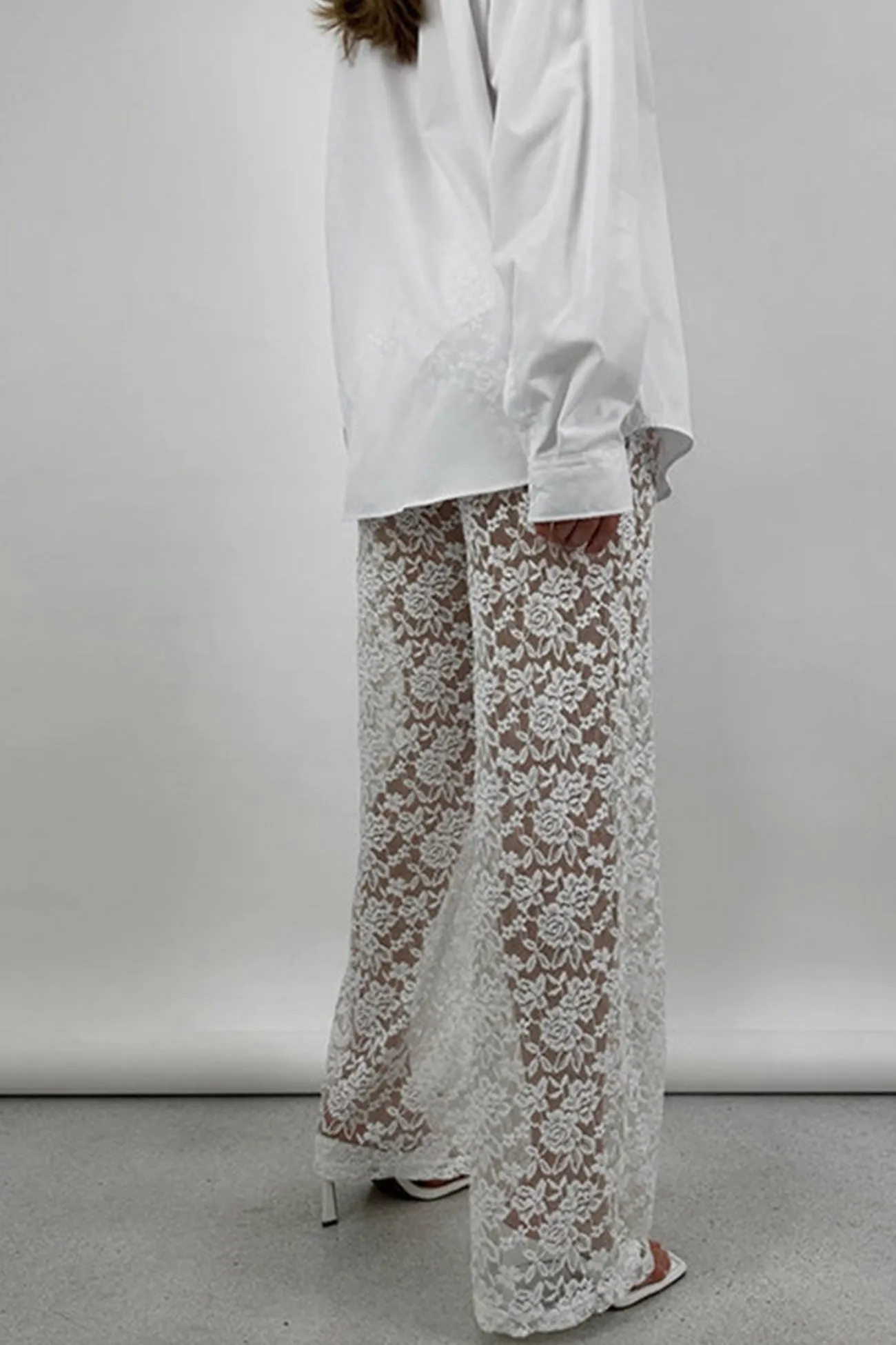 TastyHottie - High Waist Patchwork Lace Hollow Out Long Pants