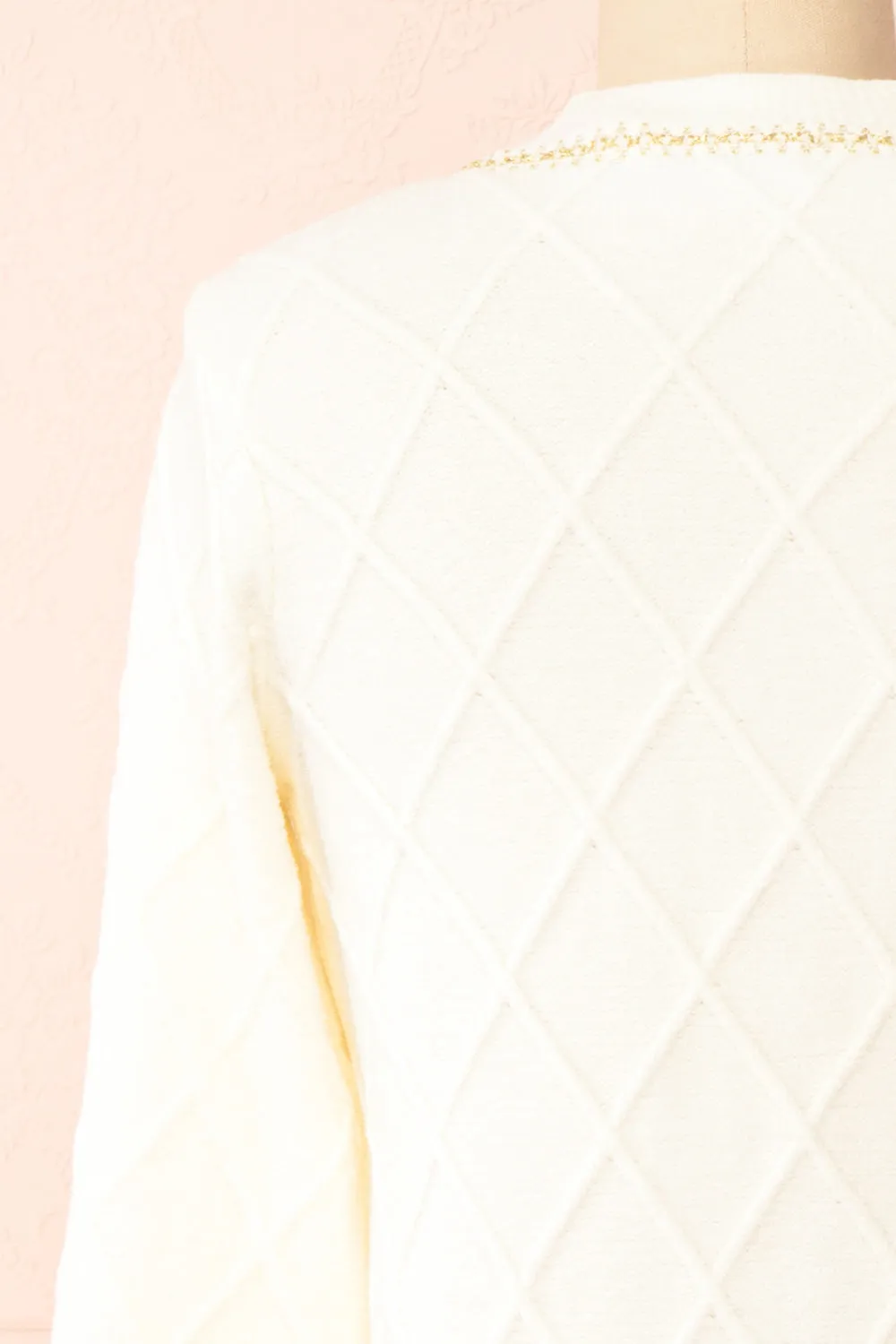 Tayna | Ivory Vintage Style Cardigan