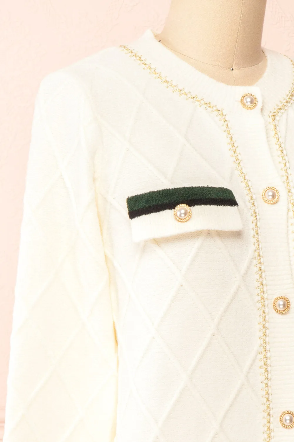 Tayna | Ivory Vintage Style Cardigan