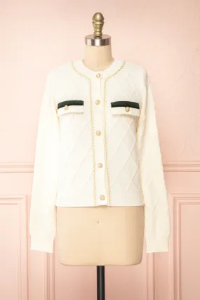 Tayna | Ivory Vintage Style Cardigan