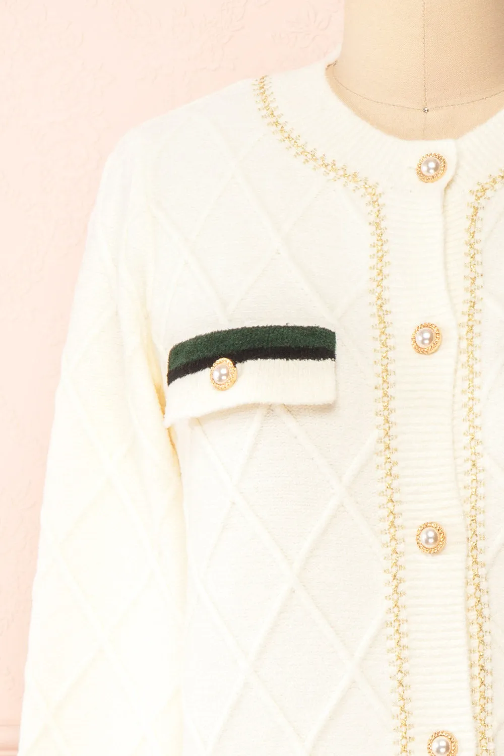 Tayna | Ivory Vintage Style Cardigan