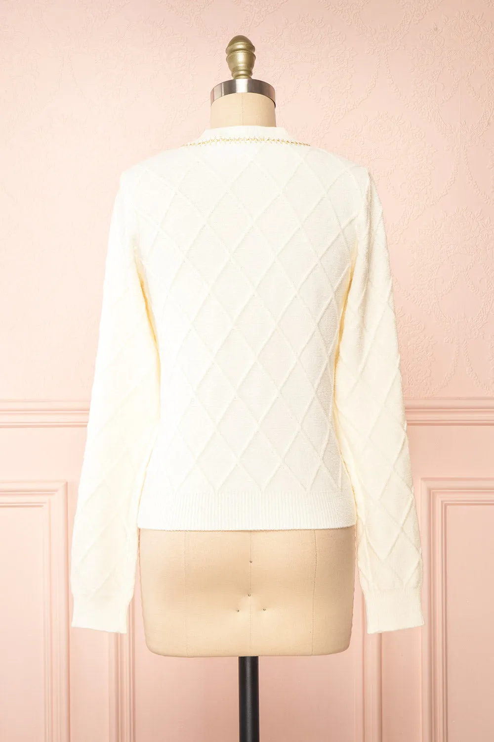 Tayna | Ivory Vintage Style Cardigan