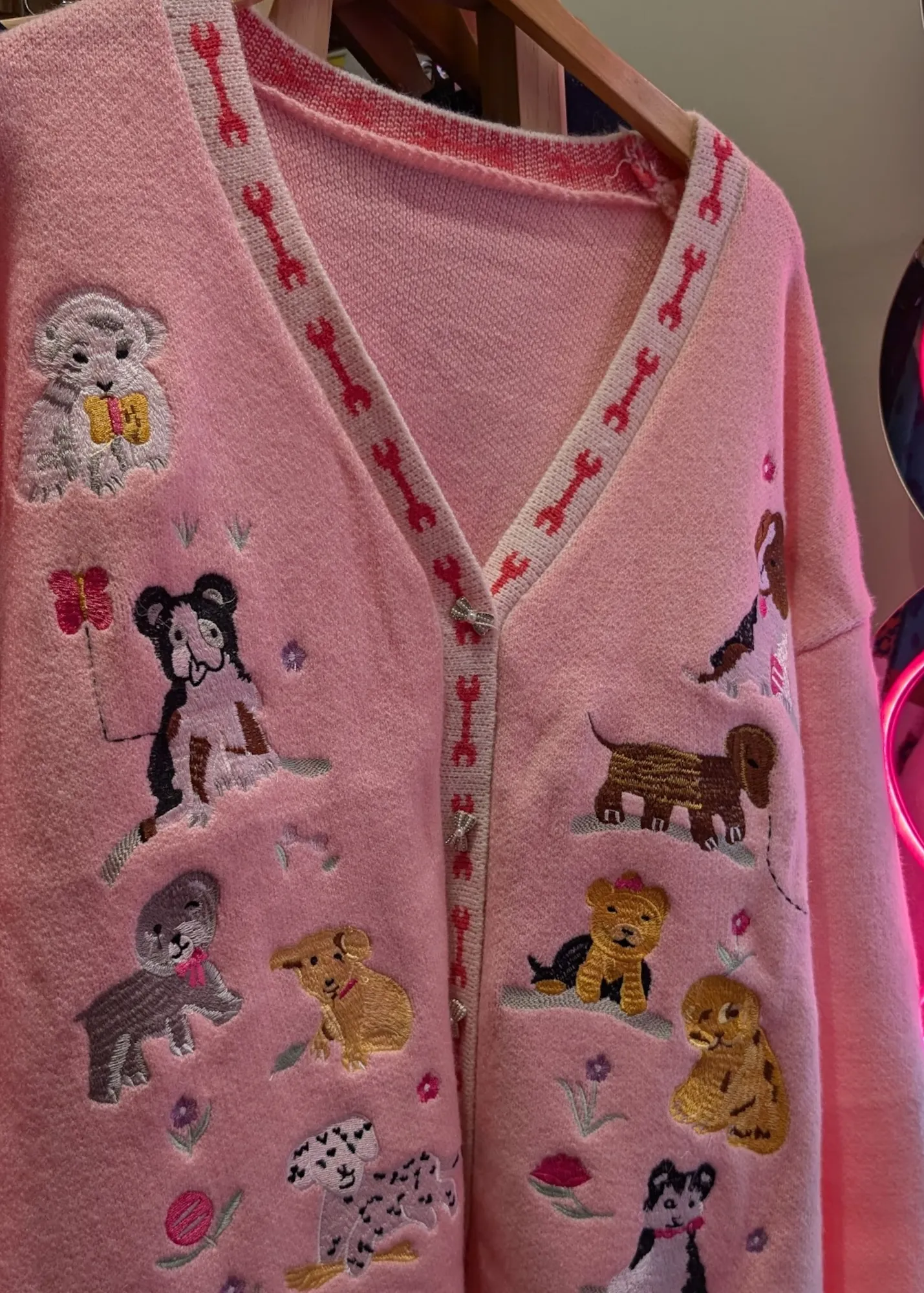 The Edit - Pink Dog Cardigan