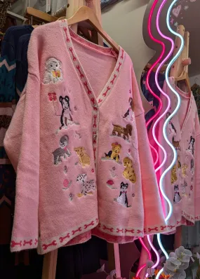 The Edit - Pink Dog Cardigan