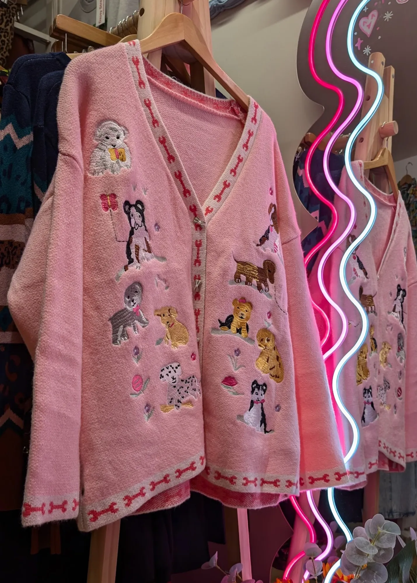The Edit - Pink Dog Cardigan