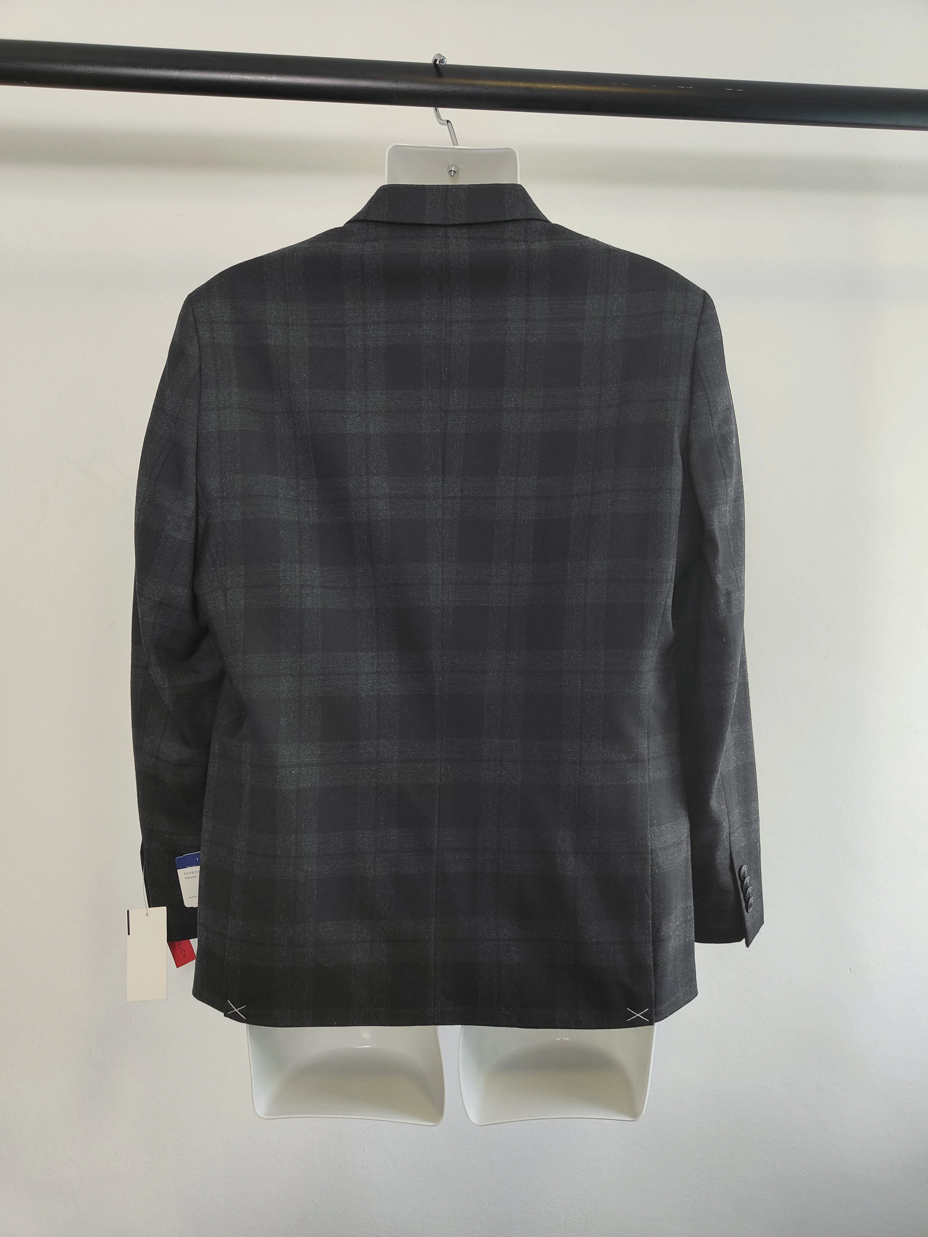 Tommy Hilfiger Men's Blazer in charcoal-Black 44R