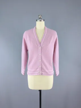 Vintage 1970s Lavender Pink Cardigan Sweater