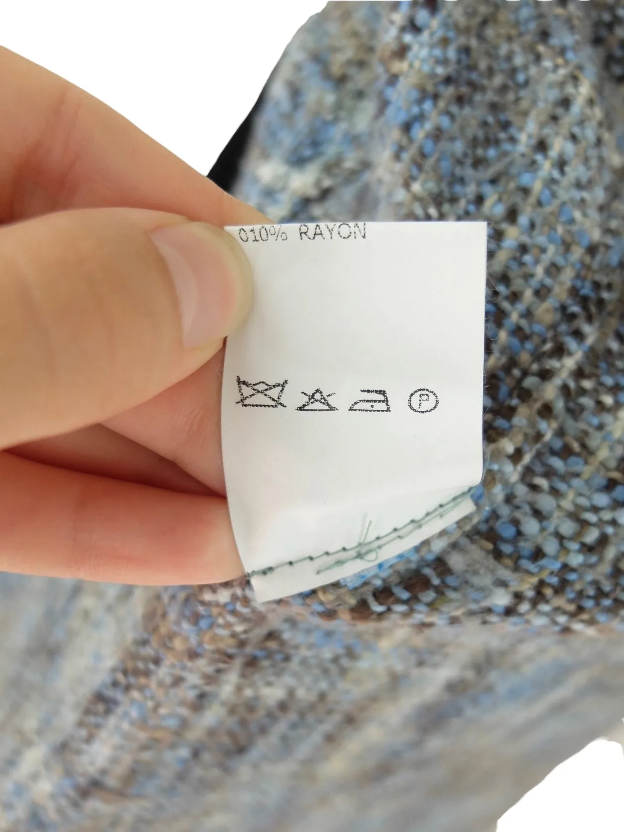 Vintage 2000s Y2K Paul Smith Bohemian Chic Woven Pastel Blue & Brown Woven Long Duster Cardigan