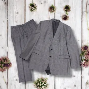 Vintage DAKS Jermyn Street Glen Check Two Piece Suit  48"
