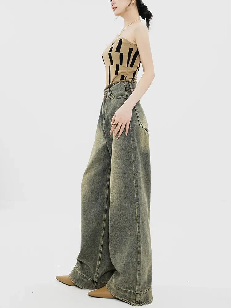Vintage Korean High-Waist Grunge Streetwear Jeans