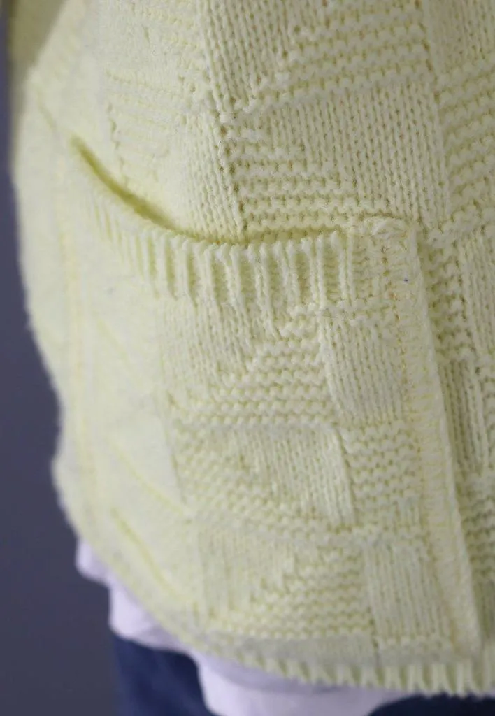 Vintage Pastel Yellow Knitted Cardigan Sweater