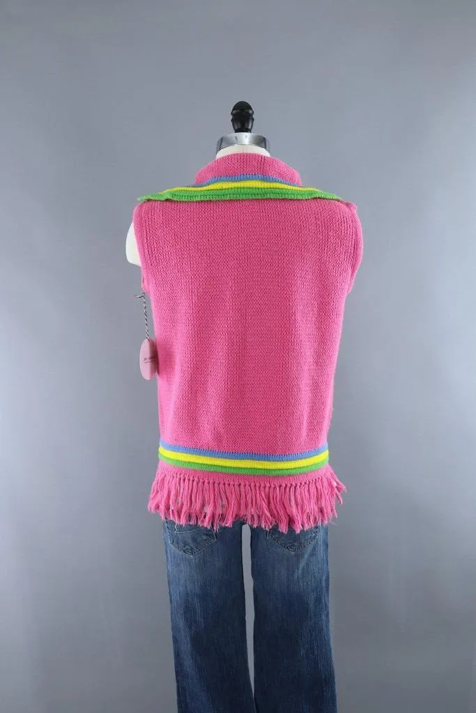 Vintage Pink Cardigan Sweater Vest