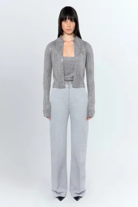 Vitara Embellished Knit Cardigan in Grigio