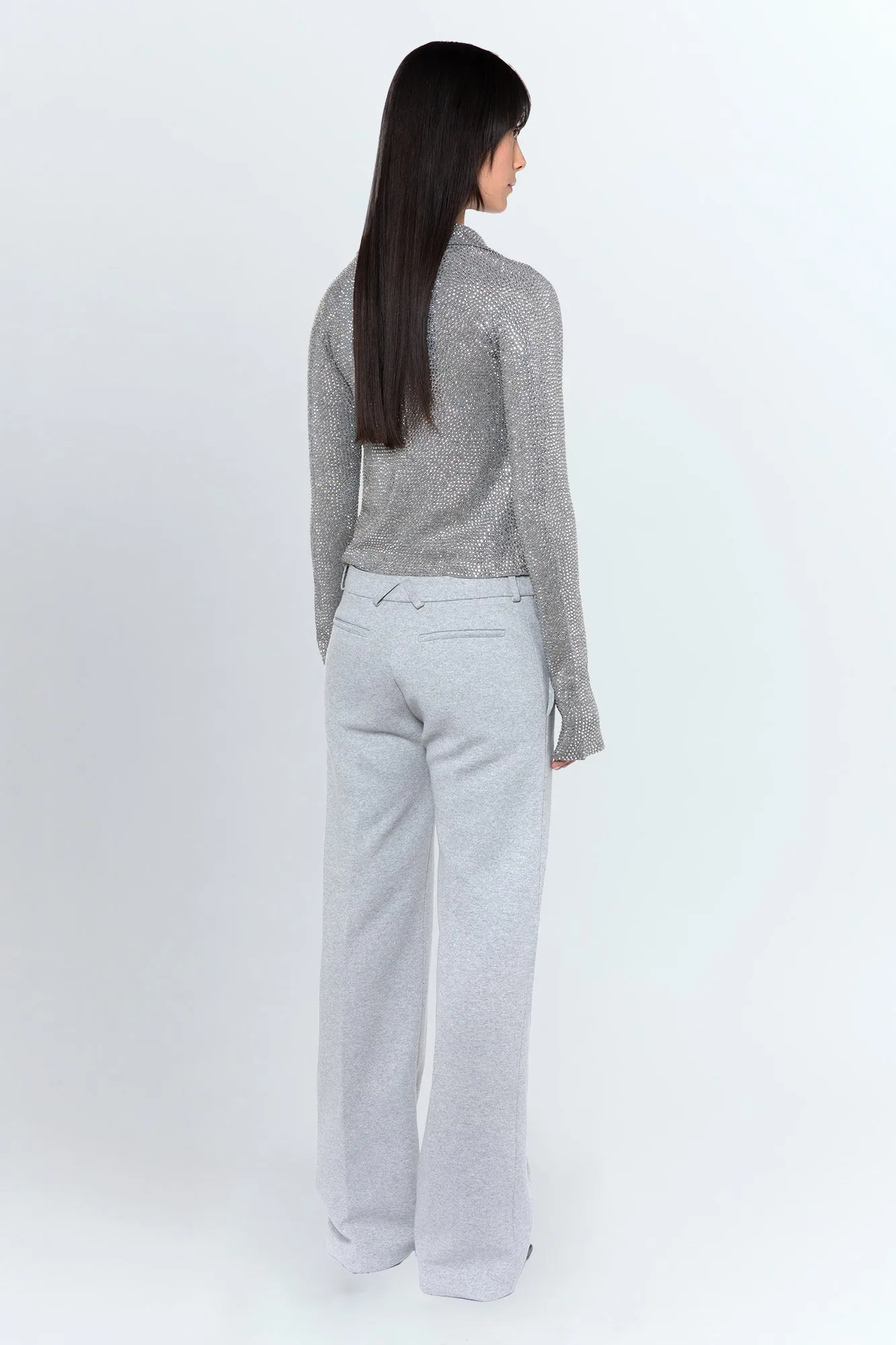 Vitara Embellished Knit Cardigan in Grigio