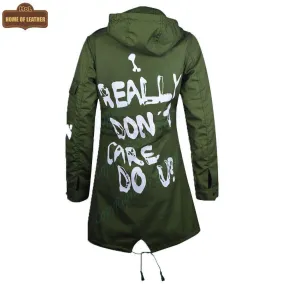 W007 Melania Trump Jacket Graffiti Printed Coat I really don't care, do u?