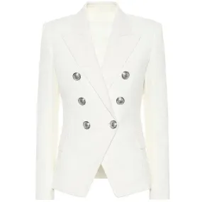 White Party Blazer Women - Casual - Plain-Solid